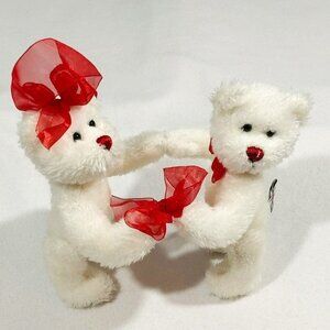 Progressive Plush Bear 7" Couple In Love Red Ribbon Valentine Adjustable Twin